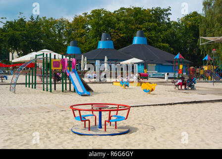 Plac Zabaw, aire de jeux, City beach, Gdynia, Pologne Banque D'Images