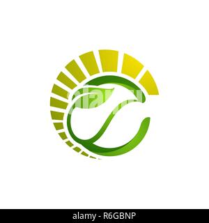 L'écologie, le logo cercle quitte Tree leaf logo vector design, eco-friendly concept Illustration de Vecteur