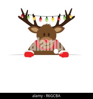Joyeux Noël avec rennes cute fairy lights dans son vecteur EPS10 illustration andouiller Illustration de Vecteur