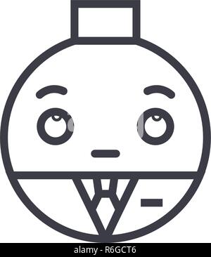 Businessman concept line Emoji vecteur modifiable, concept icône. Businessman concept Emoji illustration émotion linéaire Illustration de Vecteur