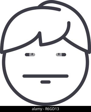 Emo concept line Emoji vecteur modifiable, concept icône. Emo concept Emoji illustration émotion linéaire Illustration de Vecteur
