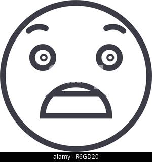 Concept line Emoji peur vecteur modifiable, concept icône. Emoji peur émotion linéaire concept illustration Illustration de Vecteur