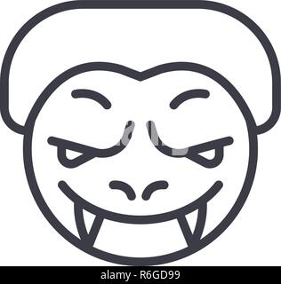 Monster concept line Emoji vecteur modifiable, concept icône. Monster concept Emoji illustration émotion linéaire Illustration de Vecteur