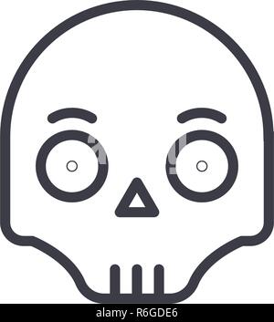 Scull concept line Emoji vecteur modifiable, concept icône. Scull concept Emoji illustration émotion linéaire Illustration de Vecteur