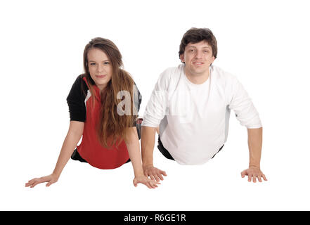 Jeune couple punch-up ensemble Banque D'Images