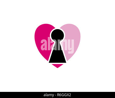 Logo amour clé Banque D'Images