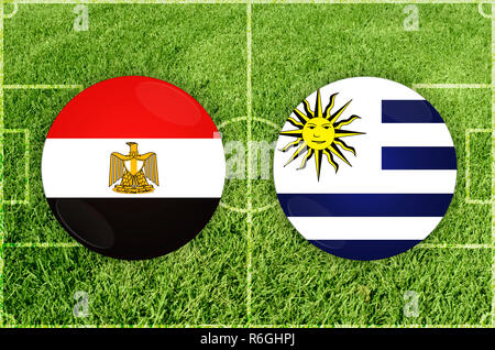 L'Egypte contre l'Uruguay football match Banque D'Images