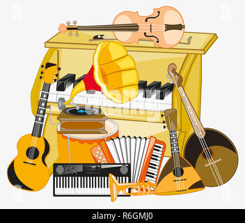 Beaucoup d'instruments de musique Banque D'Images