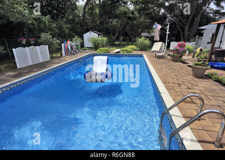 Piscine résidentielle Long Island New York Banque D'Images