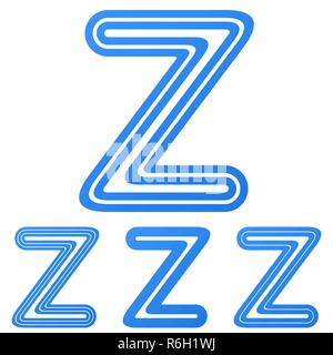 Lettre z bleu jeu de conception de logo Illustration de Vecteur