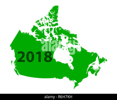 Carte du canada 2018 Banque D'Images