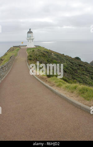 Au phare du cap Reinga, le point le plus au nord de l'île du nord de la Nouvelle-Zélande. Banque D'Images