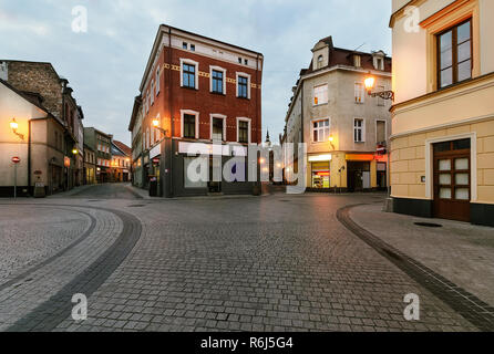 Vintage de maisons dans la vieille ville de Gliwice, Pologne, l'Europe. Banque D'Images