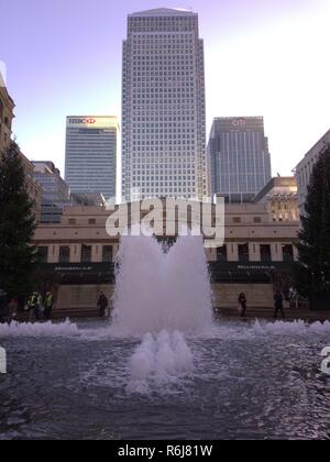 One Canada Square, HSBC et Citi Bank tower blocks dans Canary Wharf Londres Banque D'Images