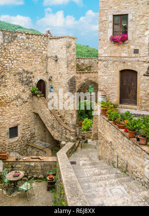 Vallo di Nera, ancien village de la Province de Pérouse, dans la région Ombrie en Italie. Banque D'Images