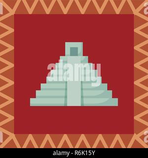 La structure pyramidale traditionnelle de la culture mexicaine poster vector illustration Illustration de Vecteur