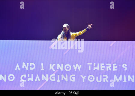 En prestation au iHeartRadio Fiesta Latina à American Airlines Arena sur Novembre 03, 2018 à Miami, en Floride. Avec : Steve Aoki Où : Miami, Florida, United States Quand : 03 novembre 2018 Crédit : Johnny Louis/WENN.com Banque D'Images