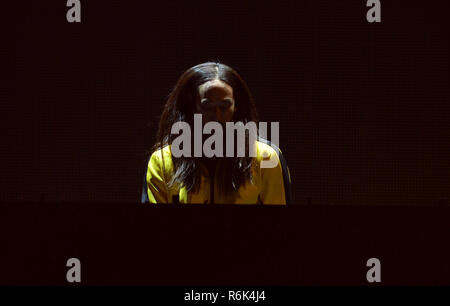 En prestation au iHeartRadio Fiesta Latina à American Airlines Arena sur Novembre 03, 2018 à Miami, en Floride. Avec : Steve Aoki Où : Miami, Florida, United States Quand : 03 novembre 2018 Crédit : Johnny Louis/WENN.com Banque D'Images