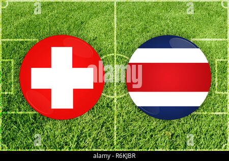 La Suisse contre le Costa Rica match de football Banque D'Images