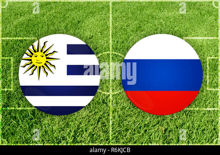 L'Uruguay contre la Russie football match Banque D'Images