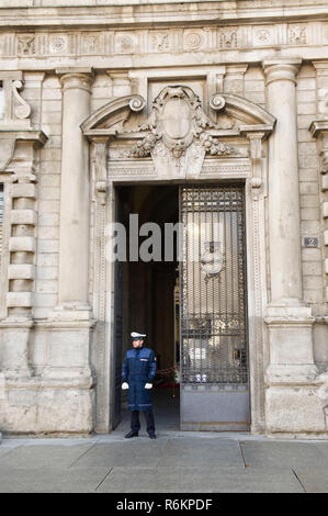 Italie, Milan, Palazzo Marino, l'Hôtel de ville de Milan a les bureaux du maire, l'adjoint au maire, la présidence du Conseil du Secrétariat général Banque D'Images