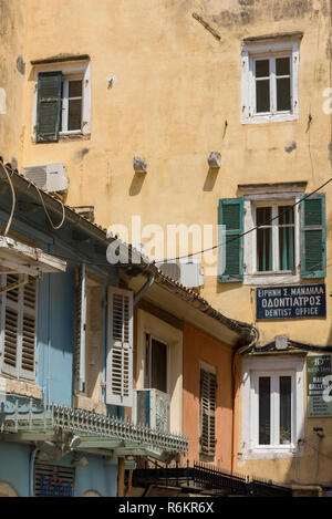 La vieille ville historique de kerkyra sur l'île grecque de Corfou en Grèce. Banque D'Images