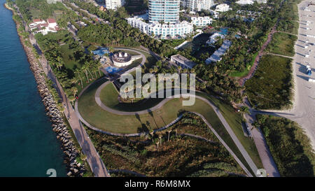 Le parc de South Pointe à South Beach, Miami Beach, Floride Banque D'Images