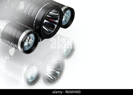 Étanche en aluminium anodisé et la lampe frontale lampe tactique Banque D'Images