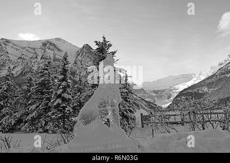 Sculpture sur glace , carnaval, Lake Louise, Alberta, Canada Banque D'Images