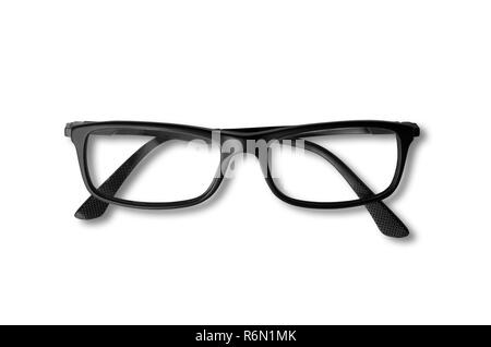 Lunettes Noires isolated on white Banque D'Images