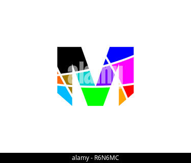 M lettre logo coloré Banque D'Images