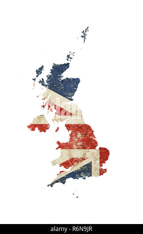 UK site grunge vintage en forme de drapeau Grande Bretagne Banque D'Images