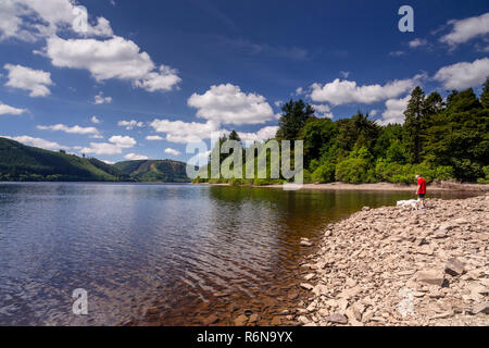 Lake Vyrnwy réservoir en Powys, Pays de Galles, un jour ensoleillé Banque D'Images