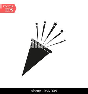 Célébrer la nouvelle année fort klaxon trompette icône sur fond blanc Illustration de Vecteur