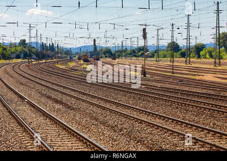 Les voies de la gare Banque D'Images