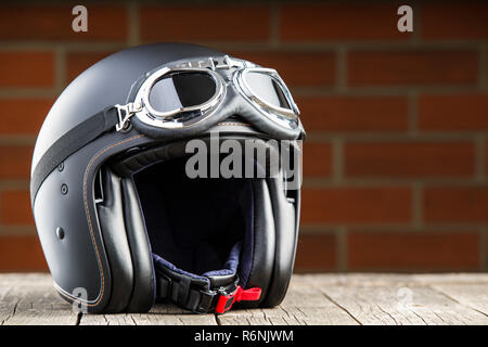 Face ouverte casque de moto. Banque D'Images