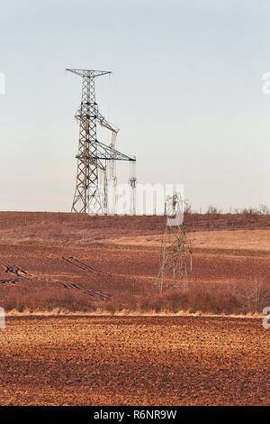 Les lignes électriques s'est effondré Banque D'Images