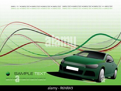 L'entreprise vert composition abstraite avec green numéro cas sedan image. L'arrière-plan. Vector illustration Illustration de Vecteur