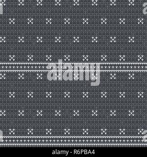 Motif de fond sans soudure en tricot. Illustration vecteur de chandail. Couleur gris clair. Conception de vêtements tricotés. Illustration de Vecteur