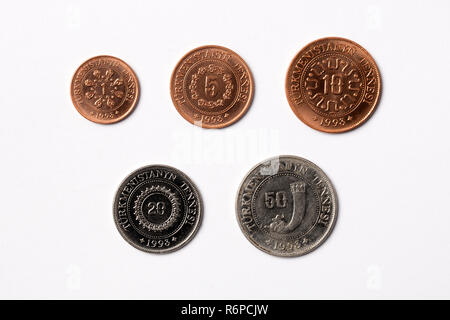 Le Turkménistan coins Banque D'Images