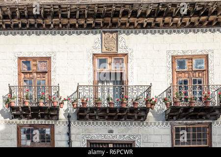 Tenerife - Chambre des balcons à la orotava sur la calle San Francisco Banque D'Images