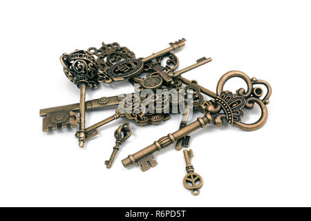 Fantasy vintage golden keys détaillées Banque D'Images