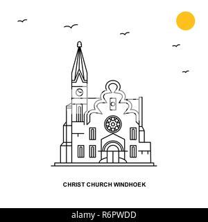 CHRIST CHURCH Monument de Windhoek. Illustration naturelle de Voyage du Monde historique en ligne . Illustration de Vecteur