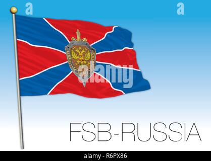 Service FSB russe drapeau et symbole, Fédération de Russie Illustration de Vecteur