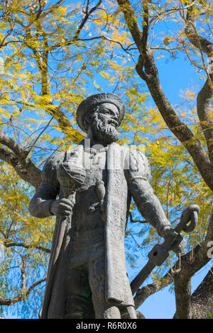 Statue de Vasco de Gama, Evora, Alentejo, Portugal Banque D'Images