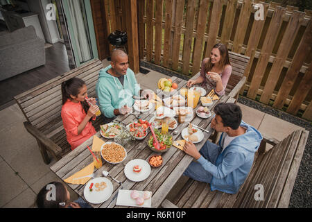Le petit-déjeuner à la famille Holiday Cottage Banque D'Images