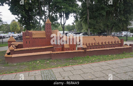 Château de Malbork, Site du patrimoine mondial de l'UNESCO à Malbork Pologne construit par l'Ordre Teutonique, maquette sur place Banque D'Images