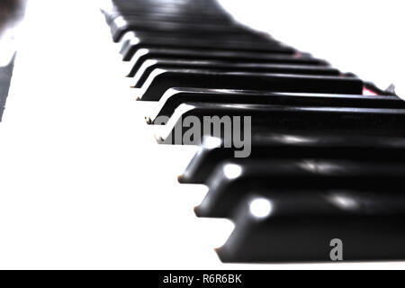 Mystic close up touches piano noir et blanc Banque D'Images