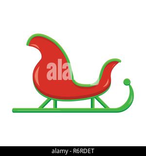 L'icône de traîneau Santas Symbole graphique Design. Santa sleigh vector illustration isolé sur fond blanc. Illustration de Vecteur