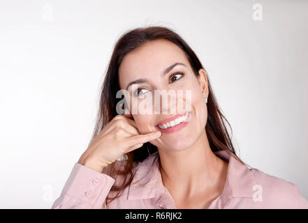 Businesswoman in conversation Banque D'Images